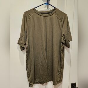 Banana Republic Sport Olive Green Athletic Workout Shirt Stretch